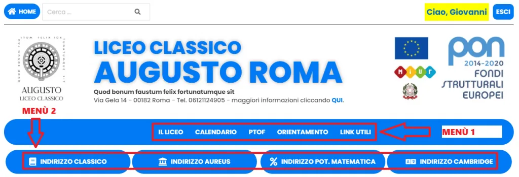 Screenshot Header Sito